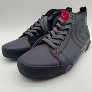 Marvel Ground Up Captain America Mens High Top Sneakers Grey Black Red Size 10.5